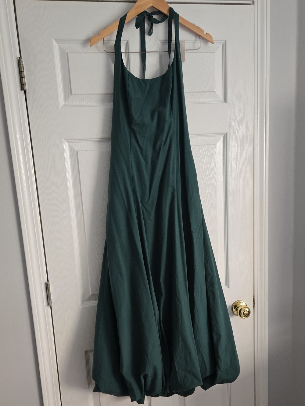 Youmg Fabulous & Broke Halter Tie Bubble Bottom Dress in Deep Teal Green